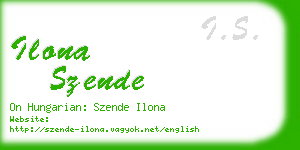 ilona szende business card